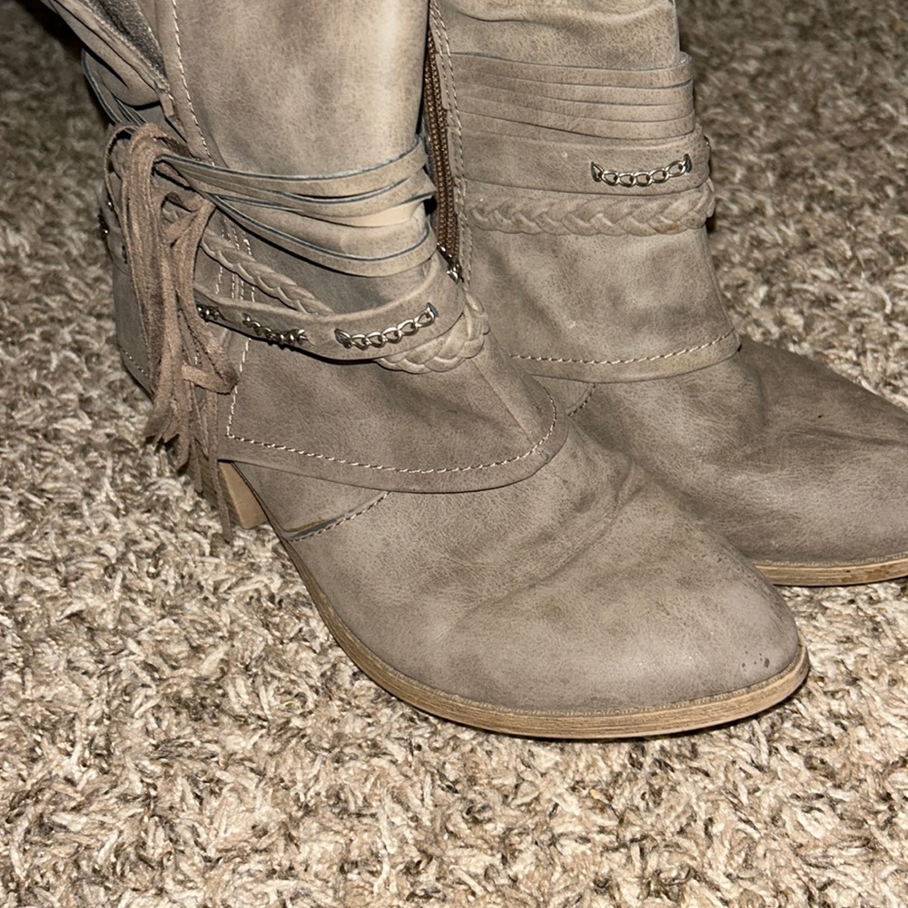 Tan booties